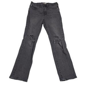 Madewell Perfect Vintage Jean Women 28 Black Gray Distressed High Rise Straight